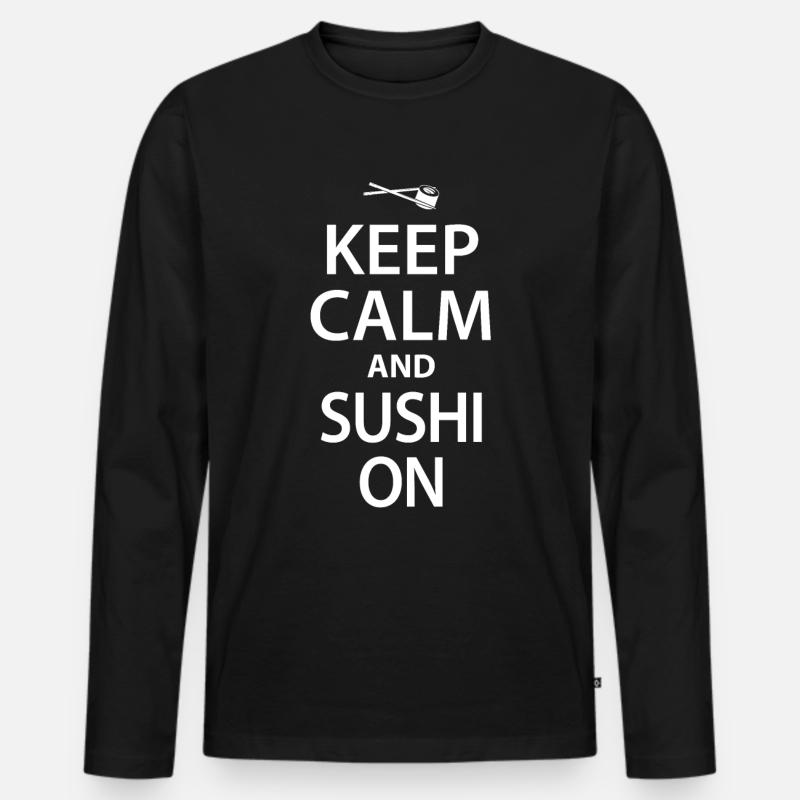 Sushi - Männer Premium Bio Langarmshirt - Schwarz