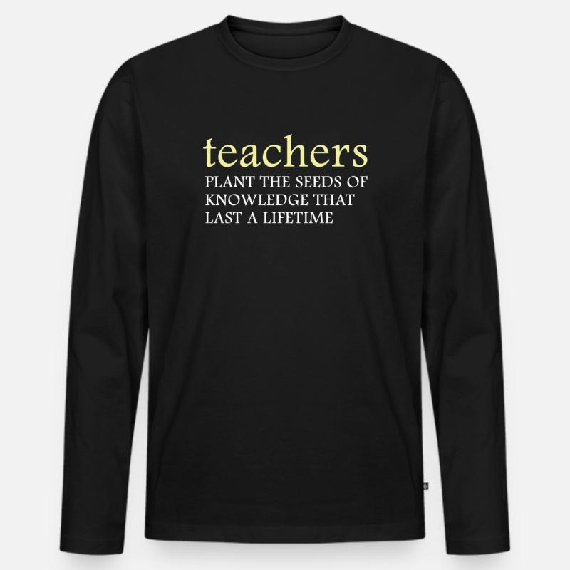 Lehrer Lehrerin - Männer Premium Bio Langarmshirt - Schwarz