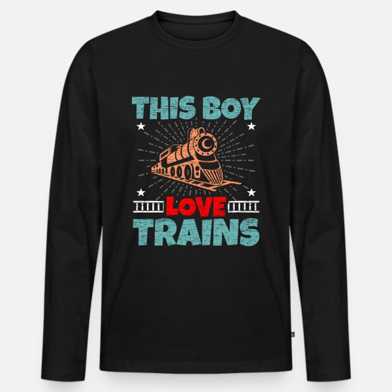 Zug - Männer Premium Bio Langarmshirt - Schwarz