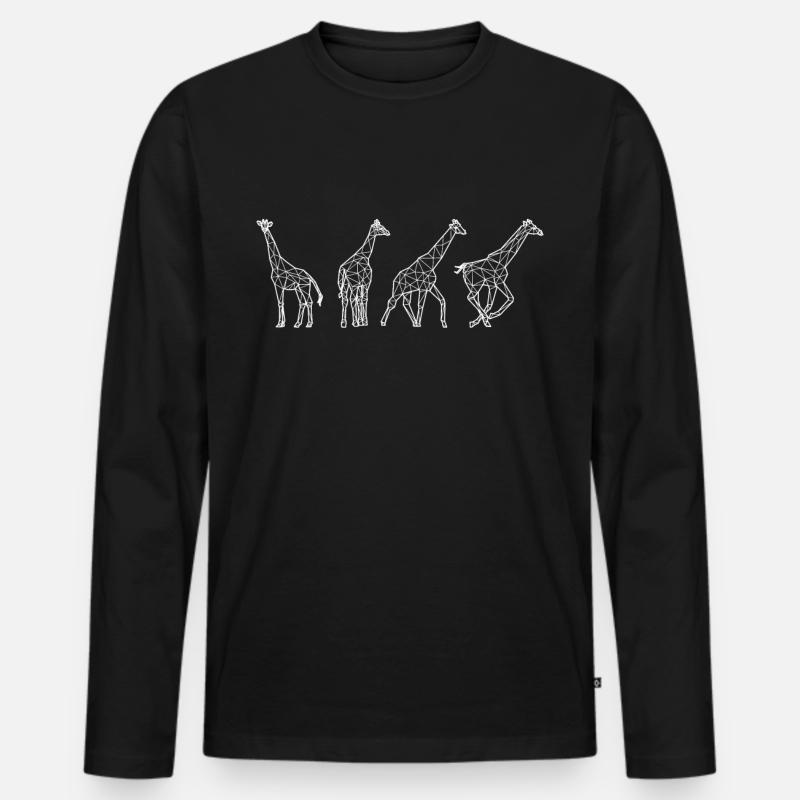 Giraffe Geschenkidee Giraffen Tierpfleger Afrika - Männer Premium Bio Langarmshirt - Schwarz
