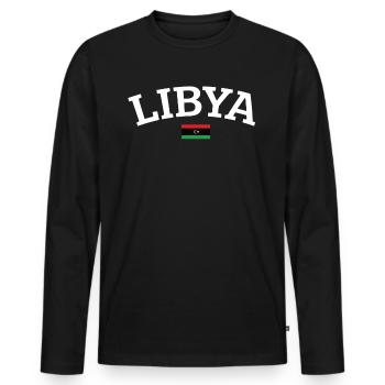 Libye - T-shirt manches longues Premium bio Homme - noir - Devant - Nico (187cm)