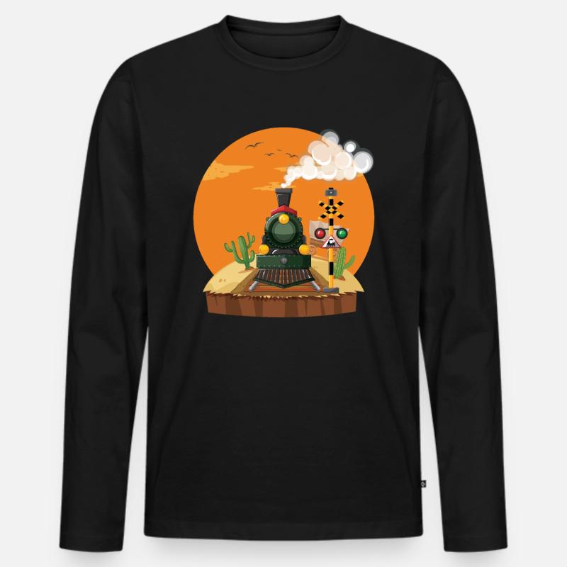 Zug Züge Modeleisenbahn Eisenbahn Geschenk - Männer Premium Bio Langarmshirt - Schwarz