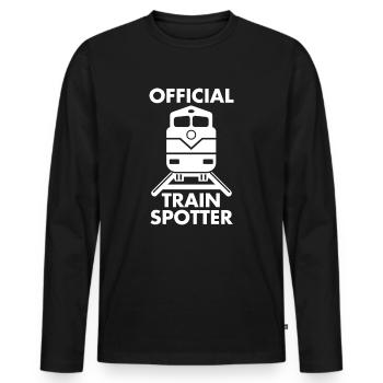 train - T-shirt manches longues Premium bio Homme - noir - Devant - Nico (187cm)