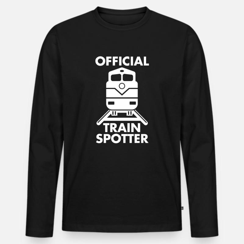 Zug - Männer Premium Bio Langarmshirt - Schwarz