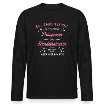Hundetrainer Hundetrainerin Hundeschule Hunde - Männer Premium Bio Langarmshirt - Schwarz - Vorne - Nico (187cm)