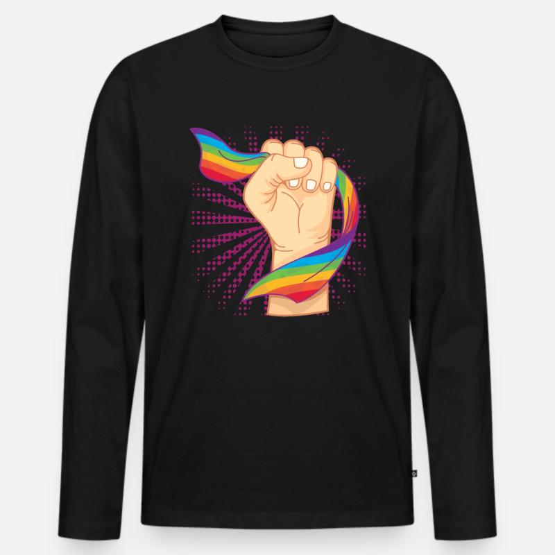 LGBT - Männer Premium Bio Langarmshirt - Schwarz