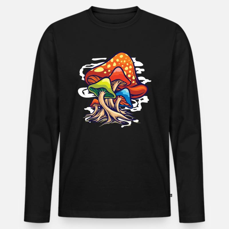 Pilz - Männer Premium Bio Langarmshirt - Schwarz