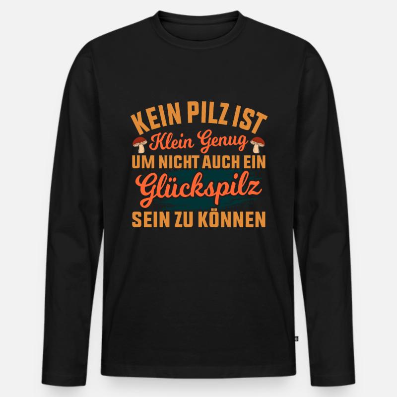 Pilz - Männer Premium Bio Langarmshirt - Schwarz