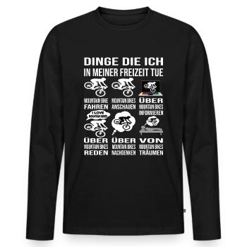 Mountainbike MTB Fahrrad Dinge in meiner Freizeit - Männer Premium Bio Langarmshirt - Schwarz - Vorne - Nico (187cm)