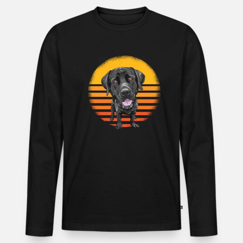 Labrador - Männer Premium Bio Langarmshirt - Schwarz