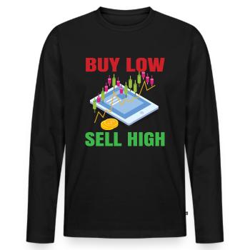 Commerce commercial - T-shirt manches longues Premium bio Homme - noir - Devant - Nico (187cm)