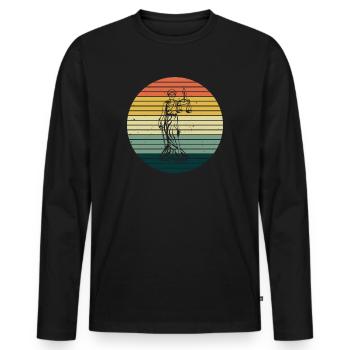 Avocat avocat avocat avocat avocat cadeau - T-shirt manches longues Premium bio Homme - noir - Devant - Nico (187cm)