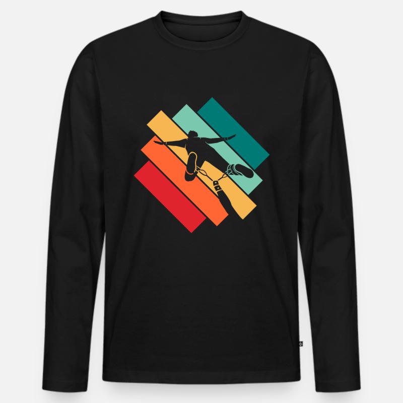 Bungee Jumping - Männer Premium Bio Langarmshirt - Schwarz