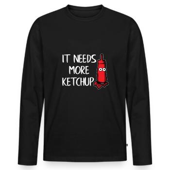 Ketchup tomato sauce fries - Men's Premium Organic Long Sleeve Shirt - black - Front - Nico (187cm)