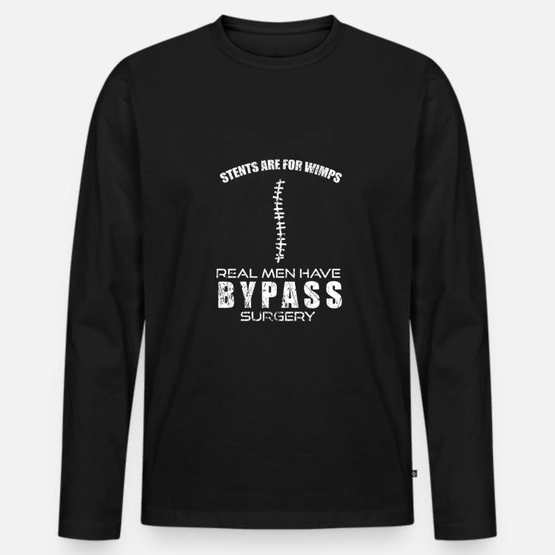 Bypass-Operation Beipass Stents Bluthochdruck - Männer Premium Bio Langarmshirt - Schwarz