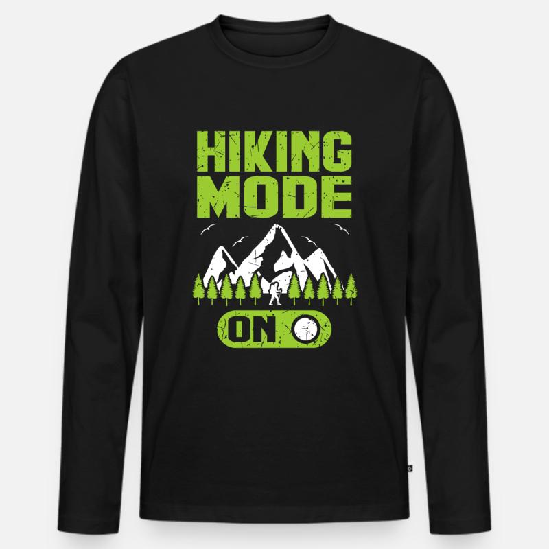 Wandern - Männer Premium Bio Langarmshirt - Schwarz