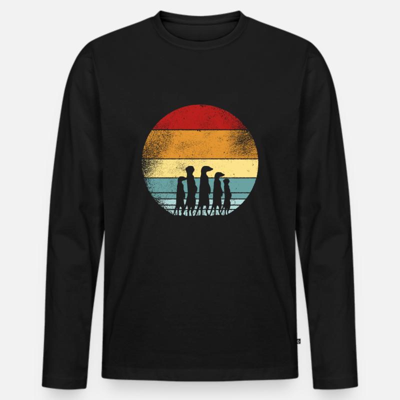 Erdmännchen - Männer Premium Bio Langarmshirt - Schwarz