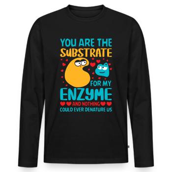 Tu es le substrat de ma biologie bio - T-shirt manches longues Premium bio Homme - noir - Devant - Nico (187cm)