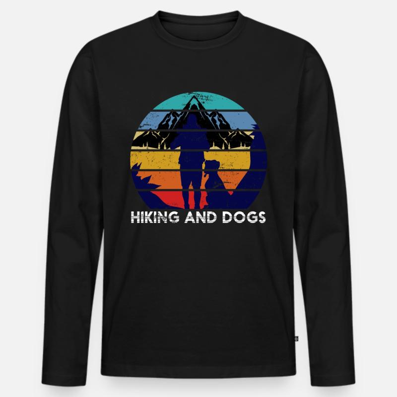 Wanderer Hunde Geschenk Wandern - Männer Premium Bio Langarmshirt - Schwarz