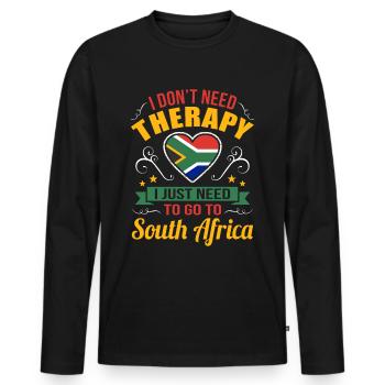 Afrique du Sud - T-shirt manches longues Premium bio Homme - noir - Devant - Nico (187cm)