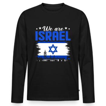 Israel - Men's Premium Organic Long Sleeve Shirt - black - Front - Nico (187cm)