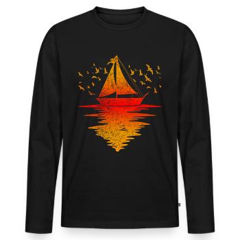 Sailing - Men's Premium Organic Long Sleeve Shirt - black - Front - Nico (187cm)