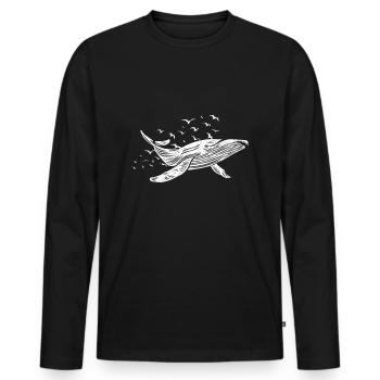Whale Marine Life Marine Animals Whale Whales - Men's Premium Organic Long Sleeve Shirt - black - Front - Nico (187cm)