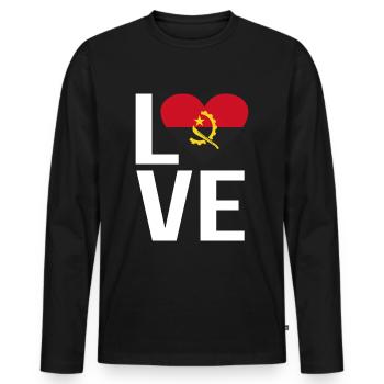 Angola - Men's Premium Organic Long Sleeve Shirt - black - Front - Nico (187cm)