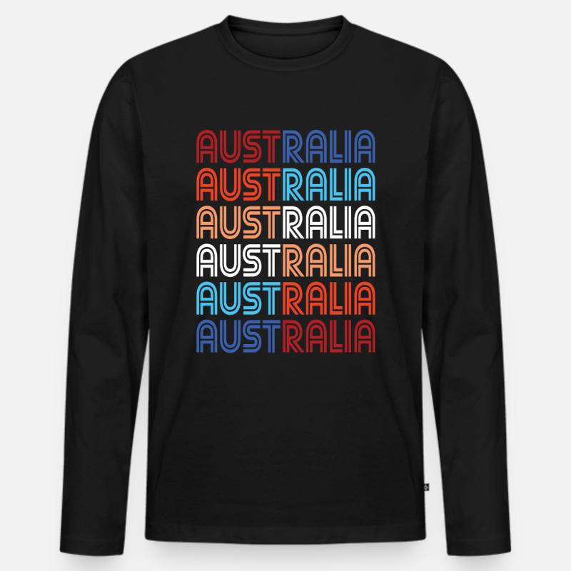 Australien - Männer Premium Bio Langarmshirt - Schwarz