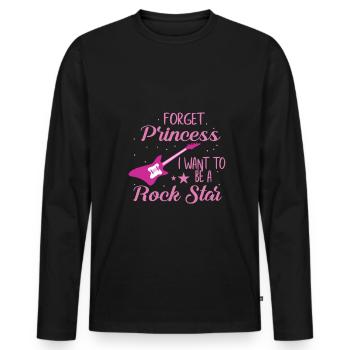 Rock Star Electric Guitar Rocker In rocker wife - Men's Premium Organic Long Sleeve Shirt - black - Front - Nico (187cm)