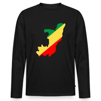 Congo - T-shirt manches longues Premium bio Homme - noir - Devant - Nico (187cm)