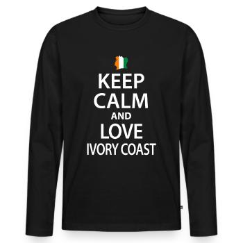 Côte d’Ivoire - T-shirt manches longues Premium bio Homme - noir - Devant - Nico (187cm)