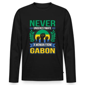 Gabon - Men's Premium Organic Long Sleeve Shirt - black - Front - Nico (187cm)