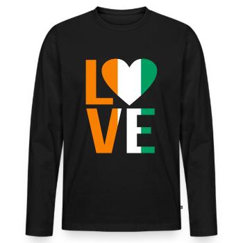 Côte d’Ivoire - T-shirt manches longues Premium bio Homme - noir - Devant - Nico (187cm)