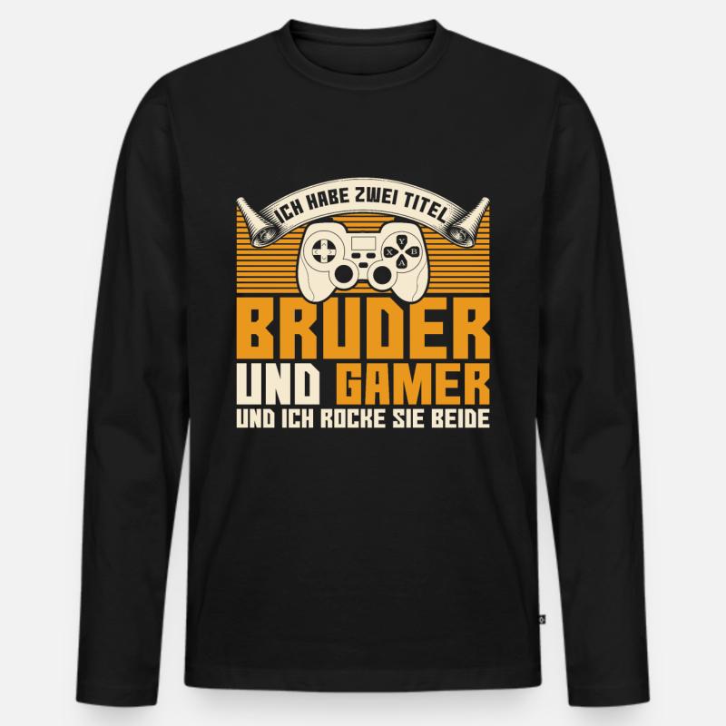 Gaming - Männer Premium Bio Langarmshirt - Schwarz