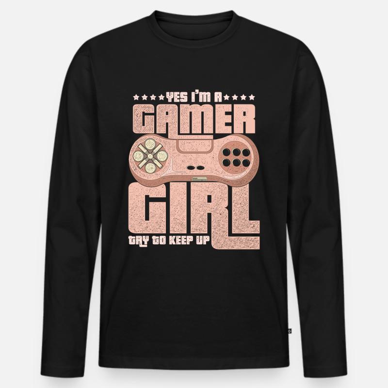 Gaming - Männer Premium Bio Langarmshirt - Schwarz
