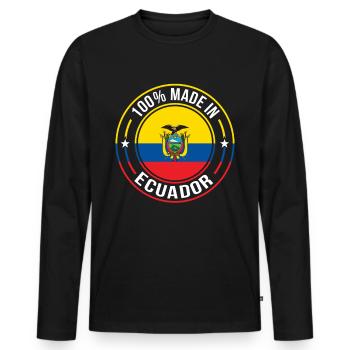 Ecuador - Men's Premium Organic Long Sleeve Shirt - black - Front - Nico (187cm)