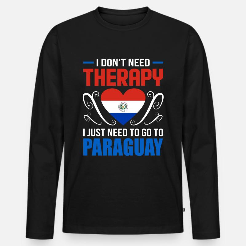 Paraguay - Männer Premium Bio Langarmshirt - Schwarz