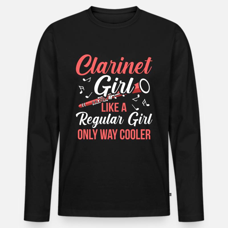 Klarinette - Männer Premium Bio Langarmshirt - Schwarz