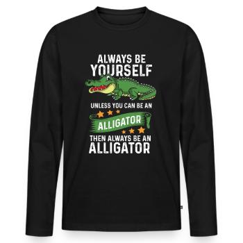 Alligator - T-shirt manches longues Premium bio Homme - noir - Devant - Nico (187cm)
