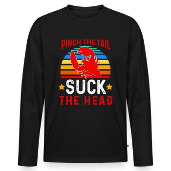 crayfish - Men's Premium Organic Long Sleeve Shirt - black - Front - Nico (187cm)