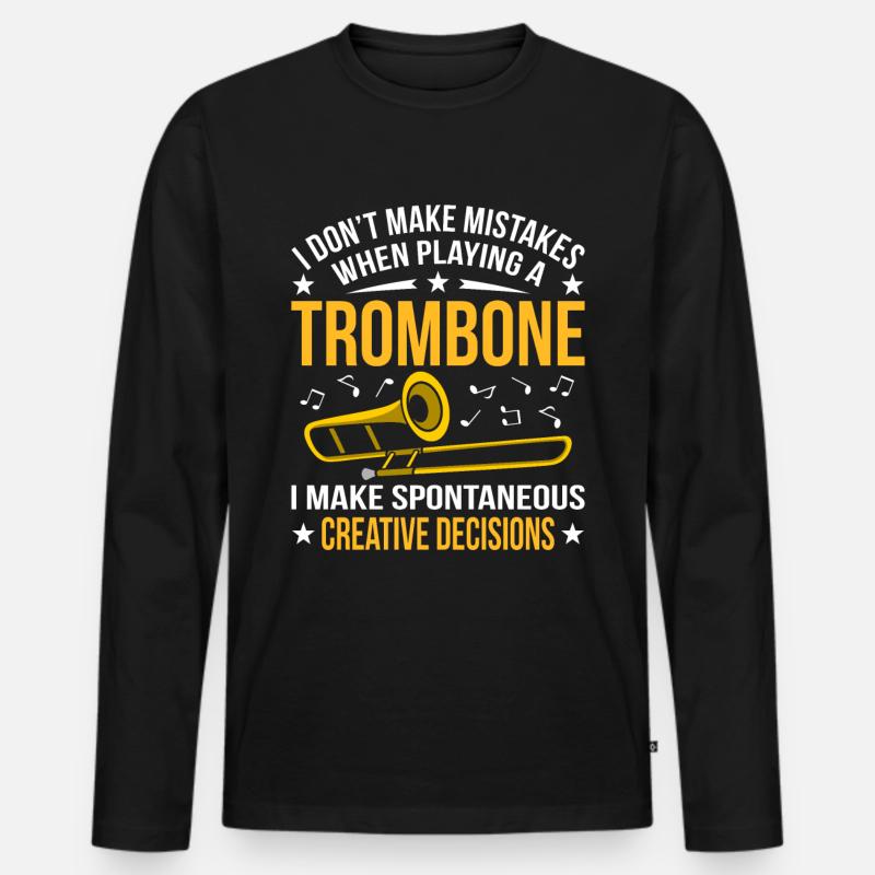 Posaune Trombone - Männer Premium Bio Langarmshirt - Schwarz
