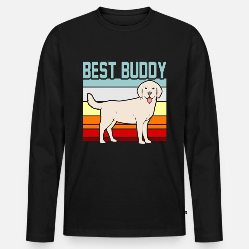 Labrador - Männer Premium Bio Langarmshirt - Schwarz
