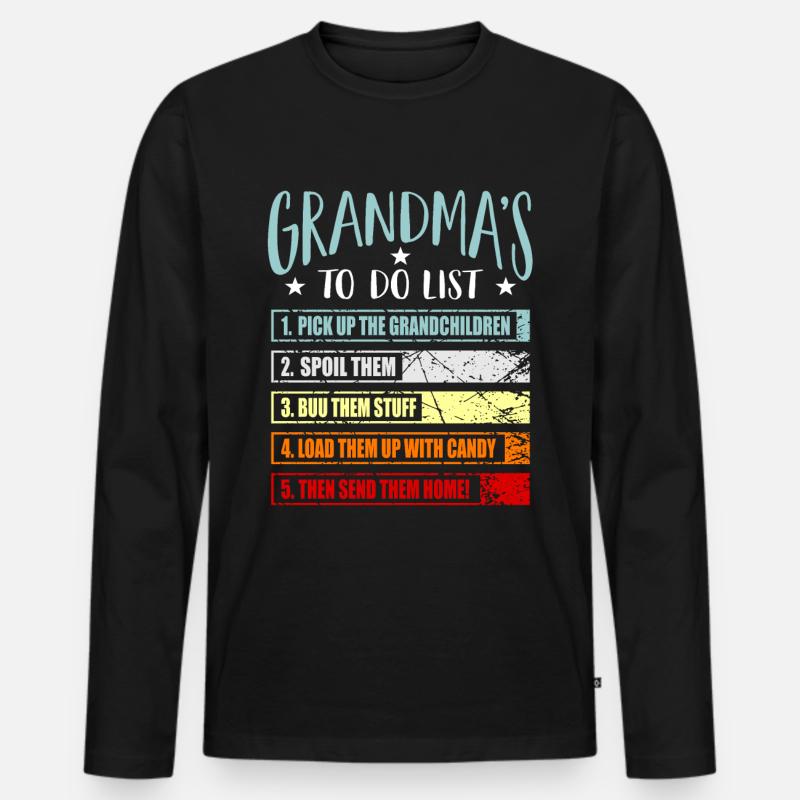 Oma Omi Geschenk Großmutter Geschenkidee - Männer Premium Bio Langarmshirt - Schwarz