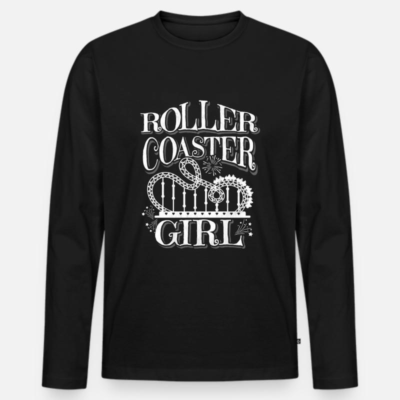 Achterbahn - Männer Premium Bio Langarmshirt - Schwarz