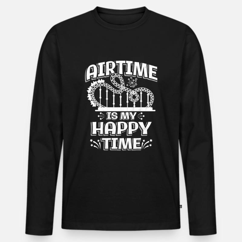 Achterbahn - Männer Premium Bio Langarmshirt - Schwarz