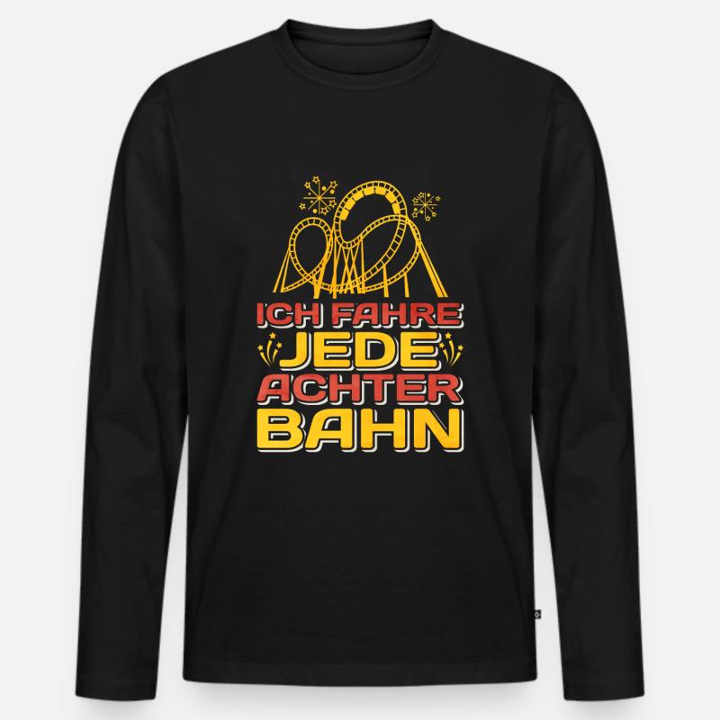 Achterbahn - Männer Premium Bio Langarmshirt - Schwarz