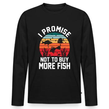 Aquarium - T-shirt manches longues Premium bio Homme - noir - Devant - Nico (187cm)