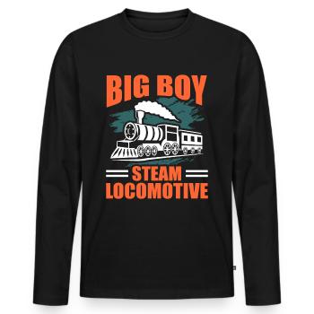 Train - T-shirt manches longues Premium bio Homme - noir - Devant - Nico (187cm)
