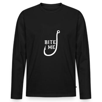 Angeln Angler Angelhaken Fischen Fischer Fisch - Männer Premium Bio Langarmshirt - Schwarz - Vorne - Nico (187cm)
